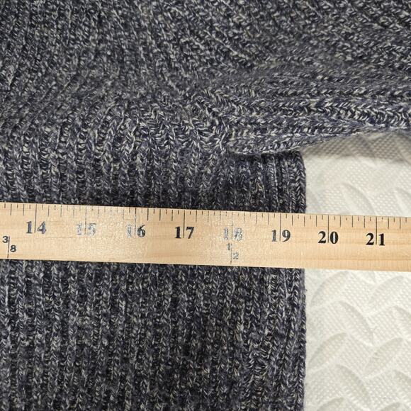 J Crew Cardigan Sweater Womens Medium Merino Wool Blend Blue Grandpacore Chunky - Picture 8 of 9